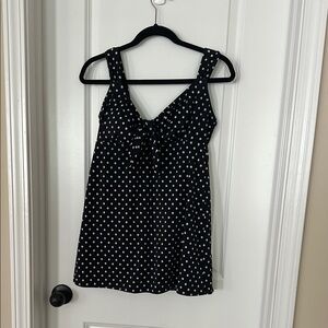 Croft & Barrow Black Polka Dot Top